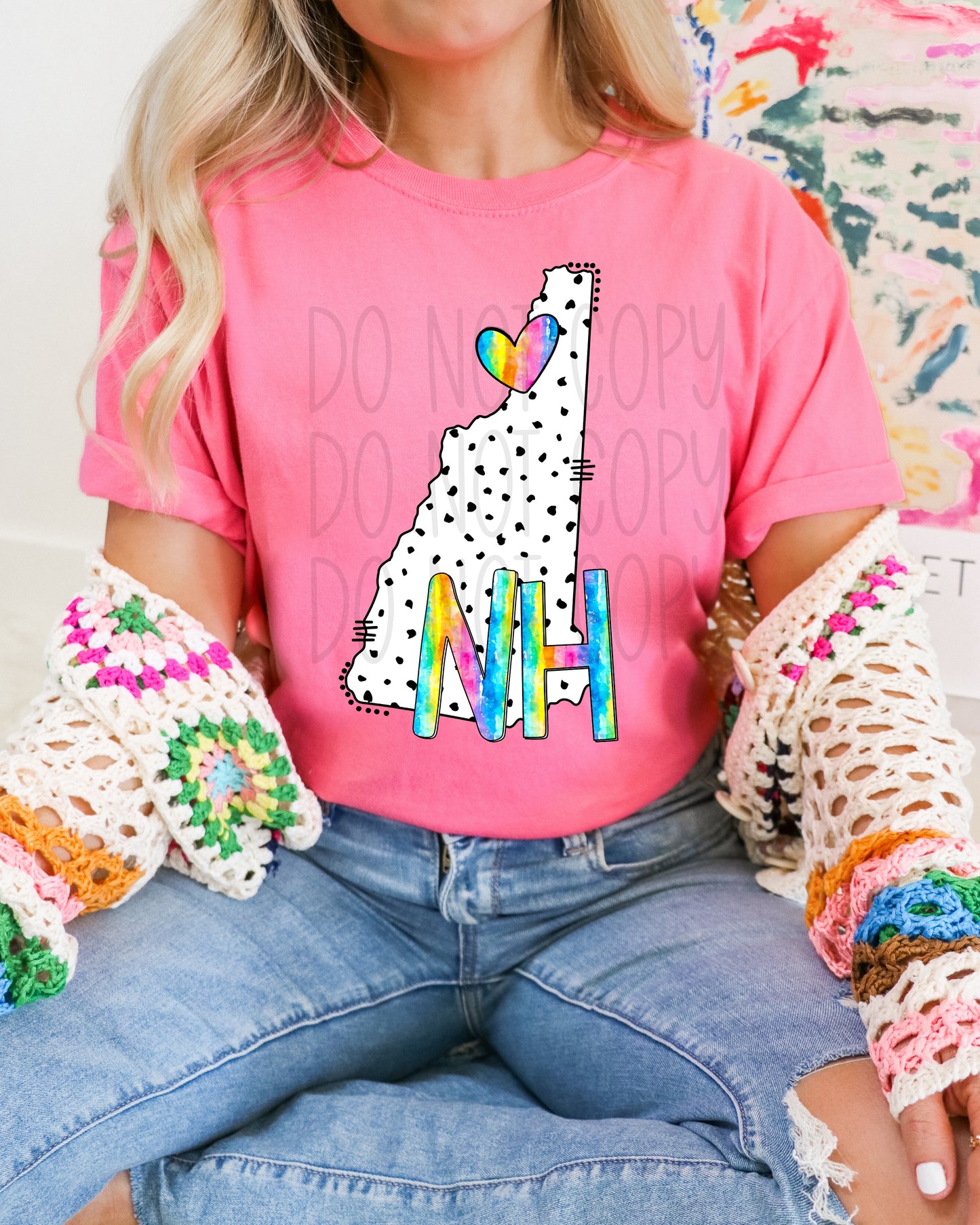 Dalmatian dots state names - pick your state! DTF TRANSFER (TED)