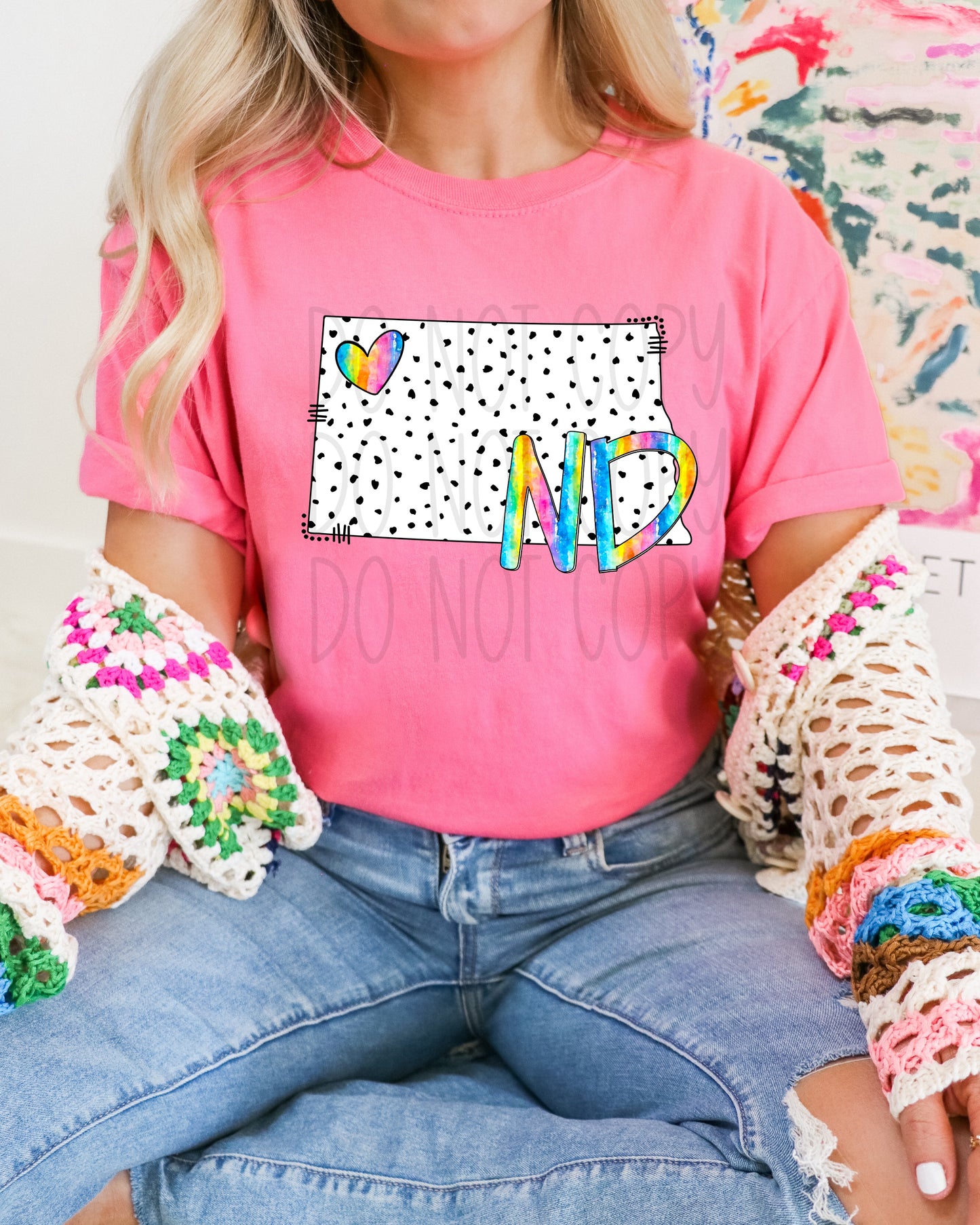 Dalmatian dots state names - pick your state! DTF TRANSFER (TED)