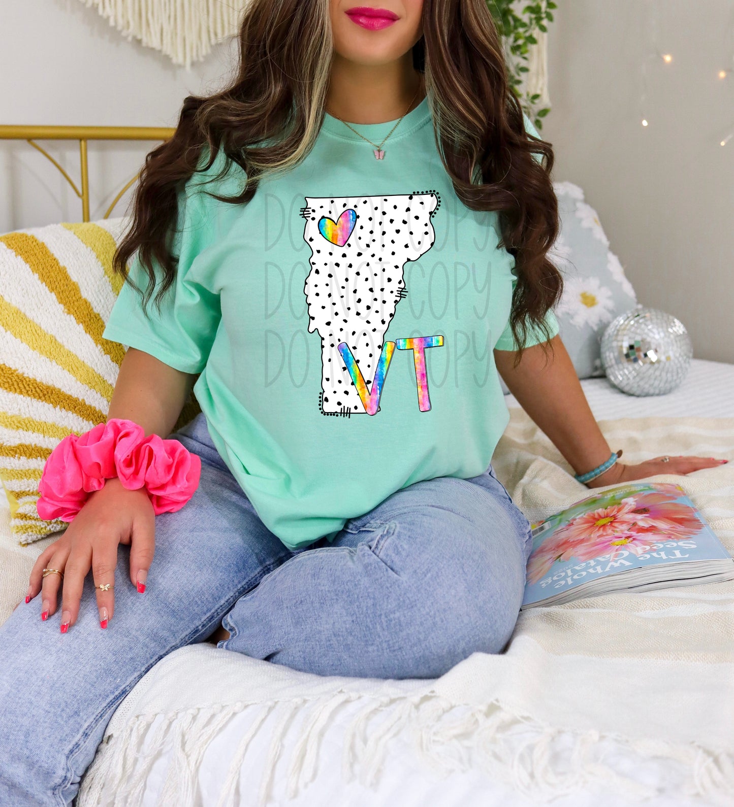 Dalmatian dots state names - pick your state! DTF TRANSFER (TED)