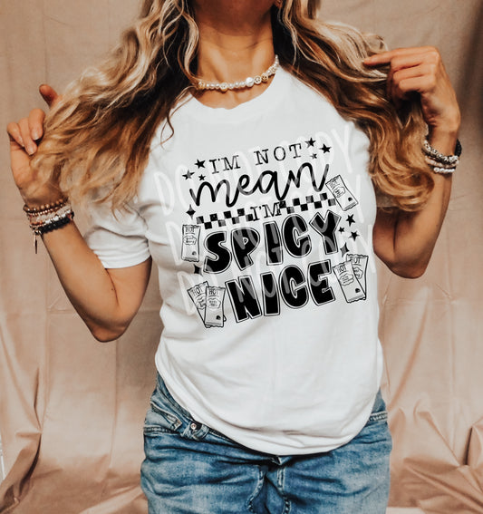 I'm not mean I'm spicy nice - DTF TRANSFER (All the snarky Collab PHDCXDDV)