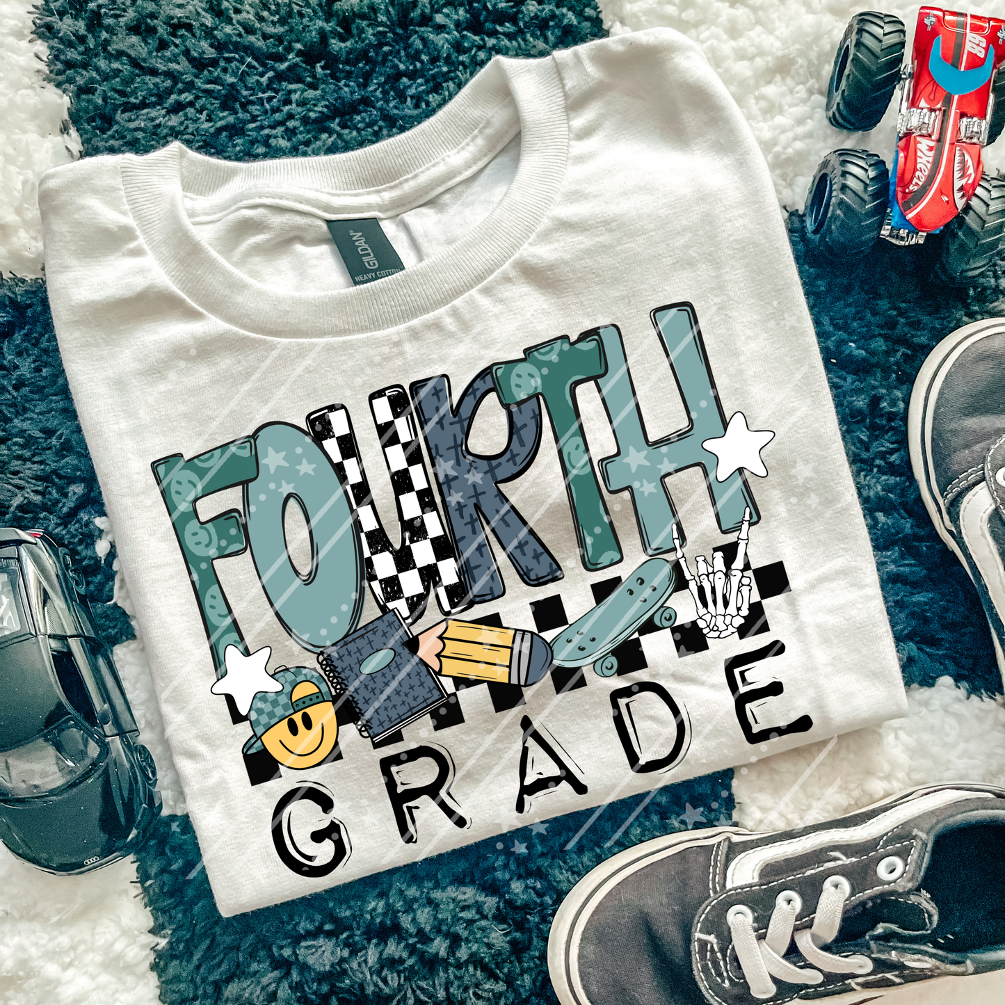 FOURTH GRADE cool dude skater - DTF TRANSFER (CNC)