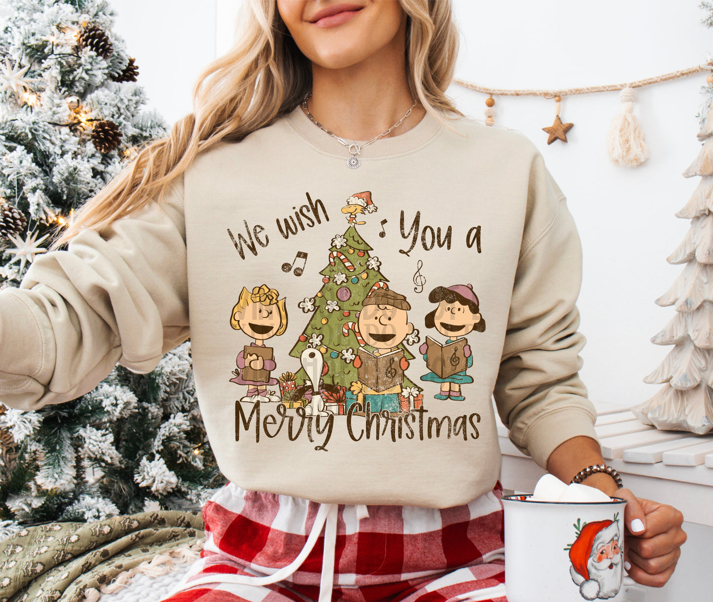 Charlie Brown We wish you a merry Christmas CB - DTF TRANSFER (SCRLW)