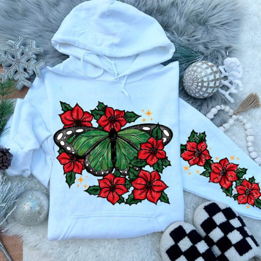 Christmas butterfly w/ or w/o sleeves - DTF TRANSFER - (MMDD)