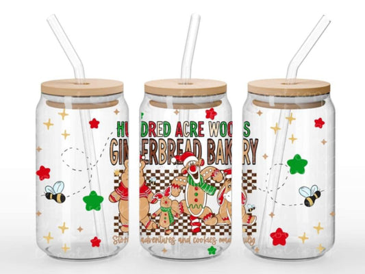 Honey bear gingerbread bakery- UV dtf wrap 16oz libbey : MMDD