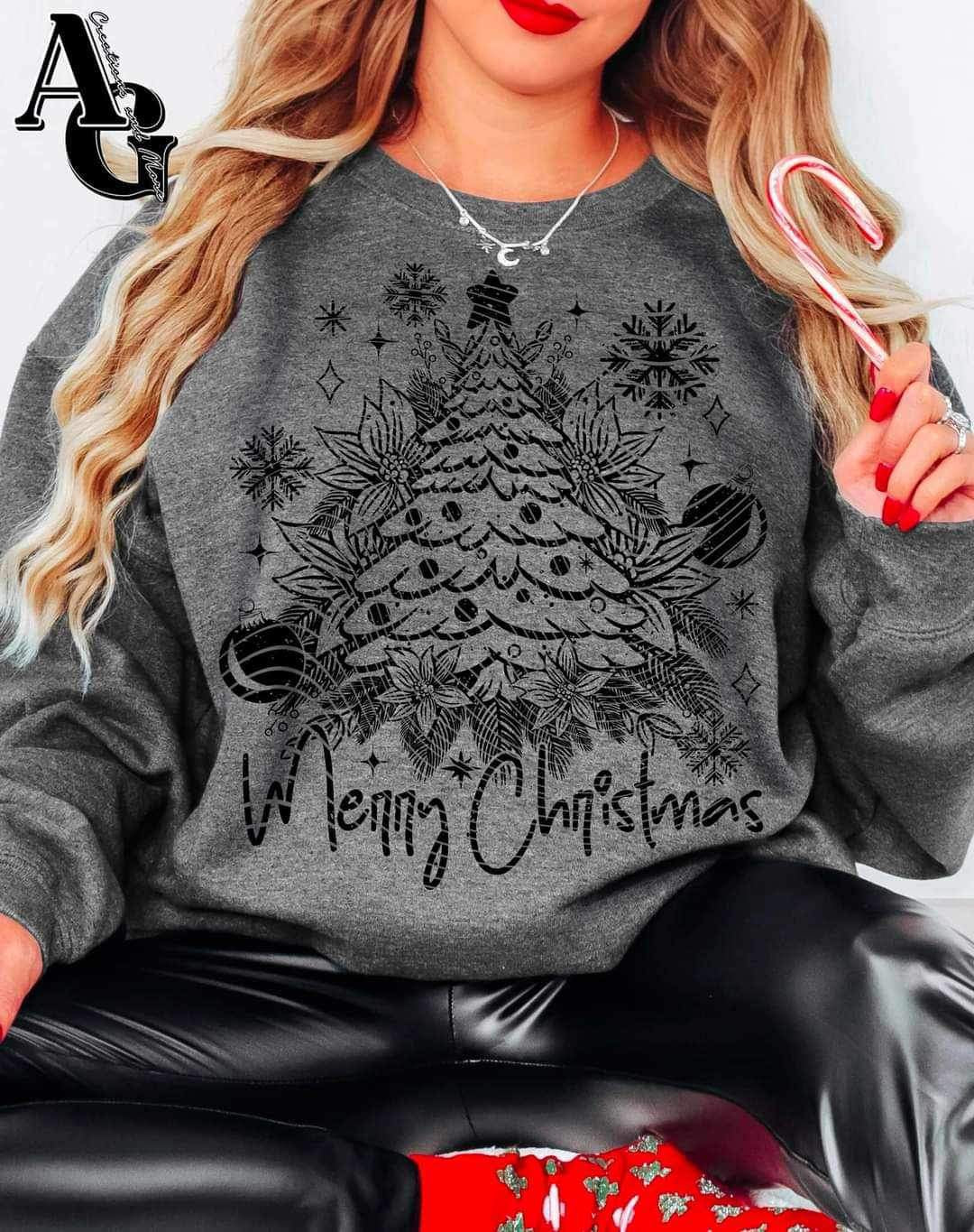 Merry Xmas black - DTF TRANSFER (AGCM Oct24)