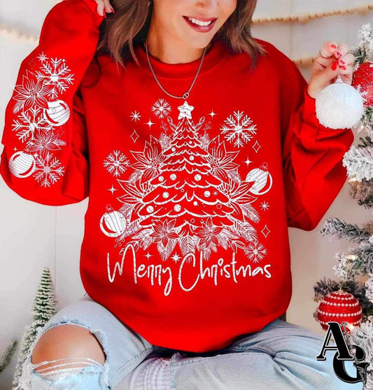 Merry Christmas white- DTF TRANSFER ONLY (AGCM oct24)