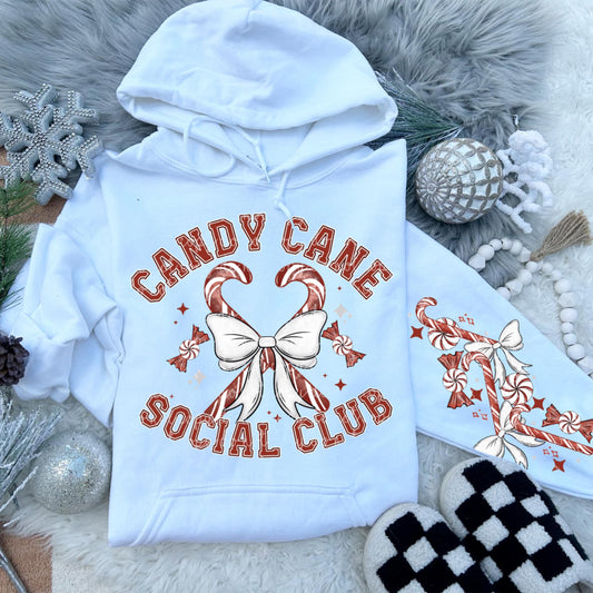 Candy cane social club w/ or w/o sleeves - DTF TRANSFER - (MMDD)