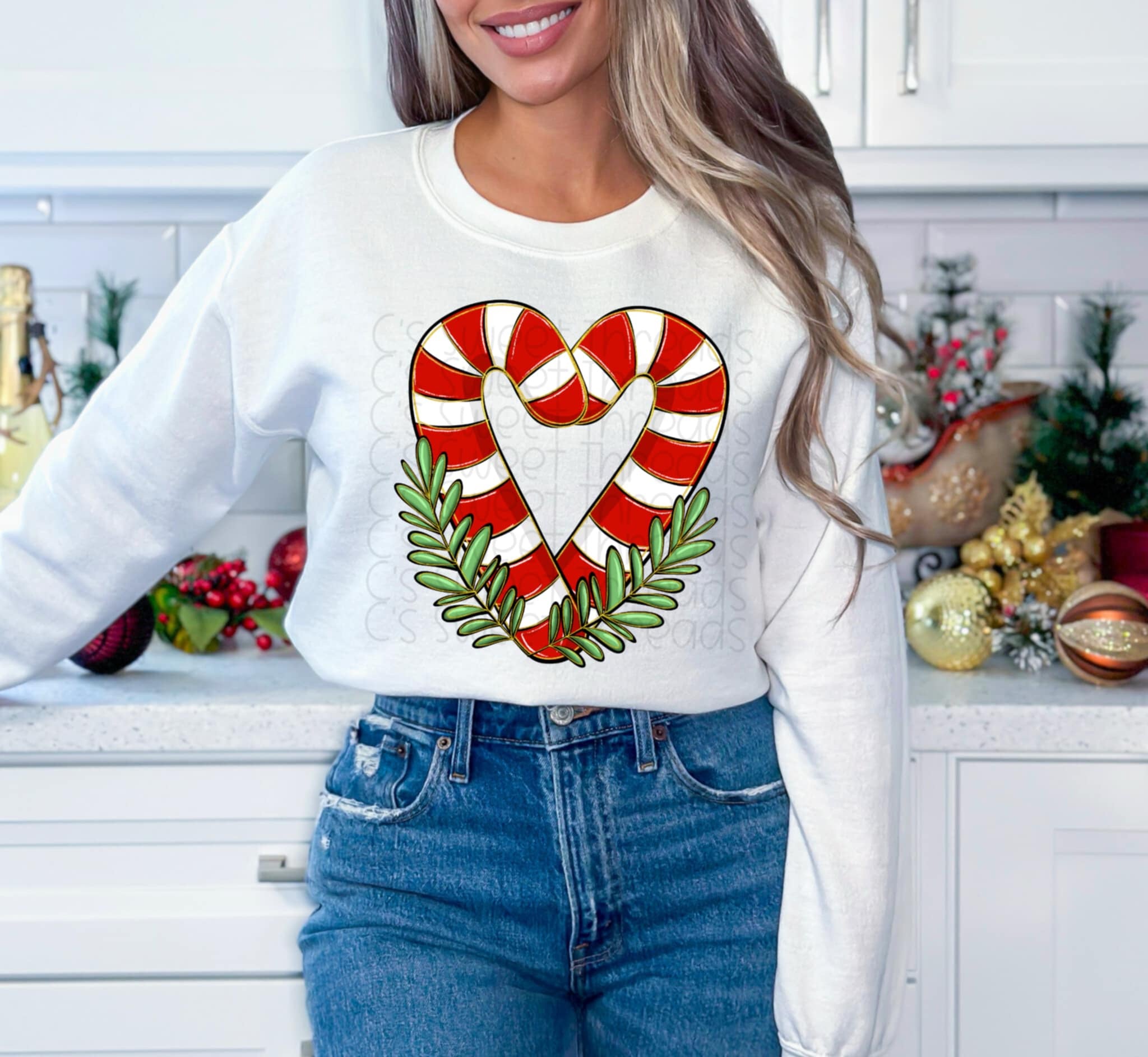 Cane Rebelling Candy cane heart -DTF TRANSFER (CST/11-24) – WickedRebelSouls