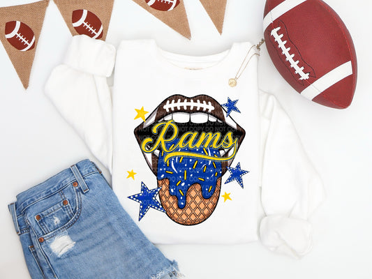 Rams Ice Cream Drip Tongue - DTF TRANSFER (SCG AUG25)
