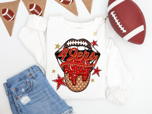 49ers Ice Cream Drip Tongue - DTF TRANSFER (SCG AUG25)