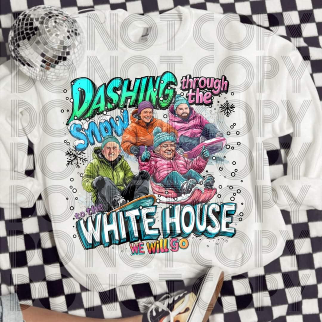 dashing through the snow to the White House we will go - DTF TRANSFER (MAGA Collab)