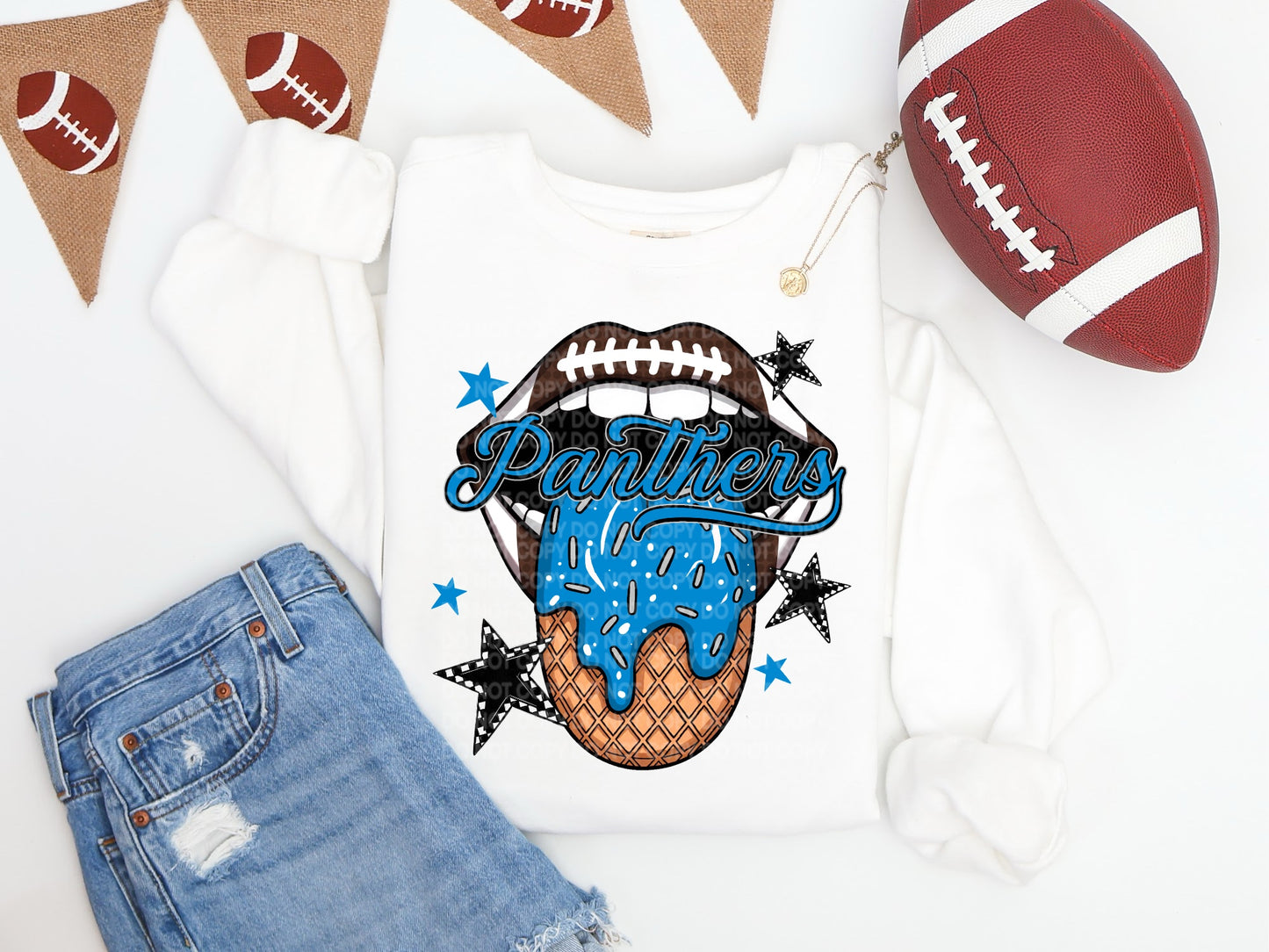 Panthers Ice Cream Drip Tongue - DTF TRANSFER (SCG AUG25)