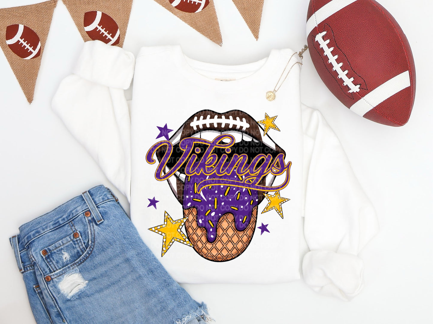 Vikings Ice Cream Drip Tongue - DTF TRANSFER (SCG AUG25)