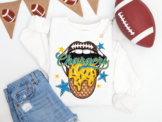 Chargers Ice Cream Drip Tongue - DTF TRANSFER (SCG AUG25)