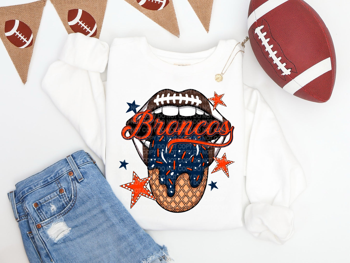 Broncos Ice Cream Drip Tongue - DTF TRANSFER (SCG AUG25)