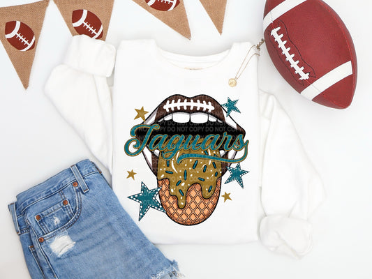 Jaguars Ice Cream Drip Tongue - DTF TRANSFER (SCG AUG25)