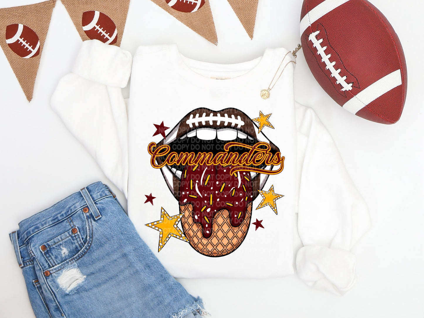 Commanders Ice Cream Drip Tongue - DTF TRANSFER (SCG AUG25)