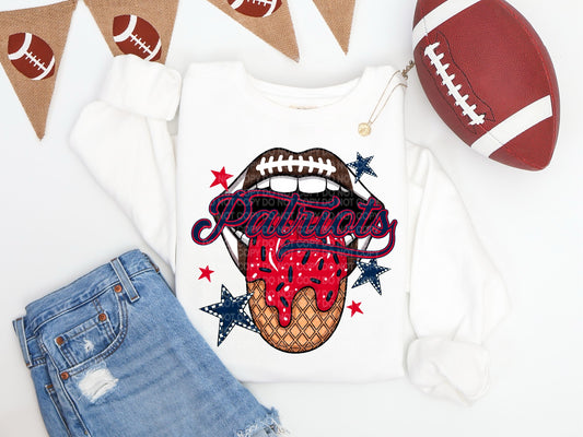 Patriots Ice Cream Drip Tongue - DTF TRANSFER (SCG AUG25)