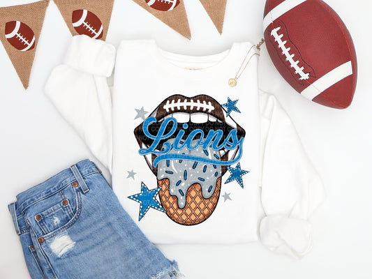 Lions Ice Cream Drip Tongue - DTF TRANSFER (SCG AUG25)