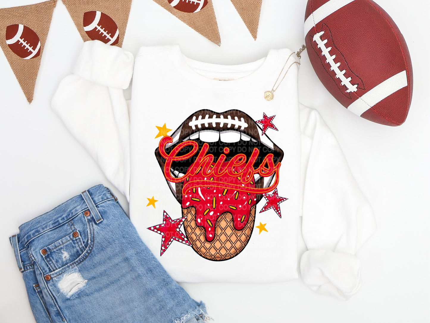 Chiefs Ice Cream Drip Tongue - DTF TRANSFER (SCG AUG25)