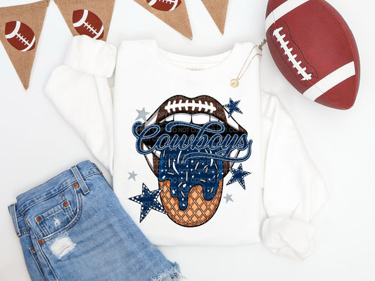 Cowboys Ice Cream Drip Tongue - DTF TRANSFER (SCG AUG25)