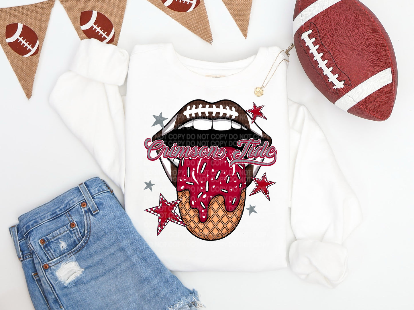 Crimson Tide Ice Cream Drip Tongue - DTF TRANSFER (SCG AUG25)