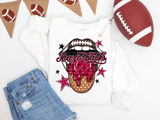 Razorbacks Ice Cream Drip Tongue - DTF TRANSFER (SCG AUG25)
