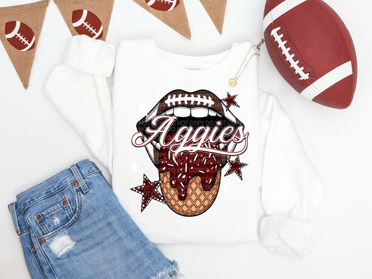 Aggies Ice Cream Drip Tongue - DTF TRANSFER (SCG AUG25)