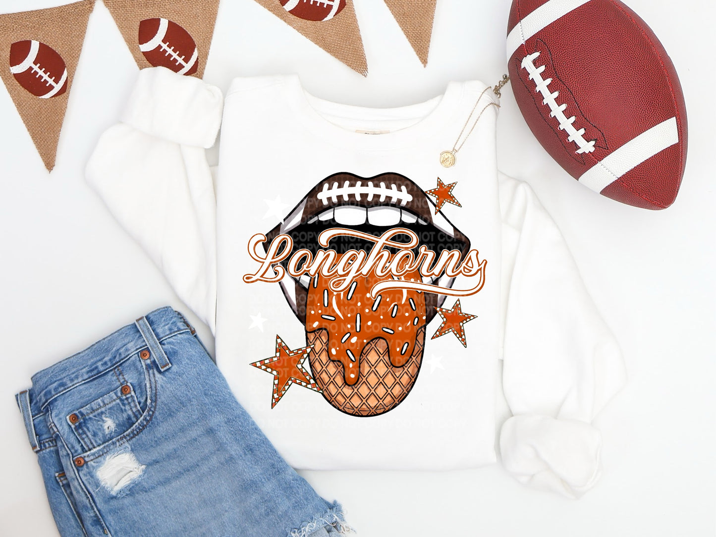 Longhorns Ice Cream Drip Tongue - DTF TRANSFER (SCG AUG25)