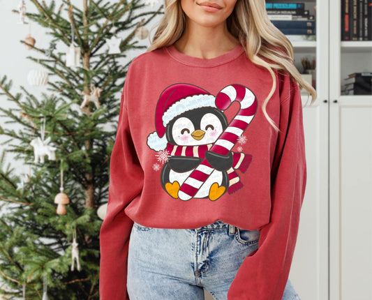 Penguin Candy cane- DTF TRANSFER (MG Xmas fundraiser)