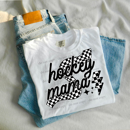 Hockey Mama checkered - DTF TRANSFER