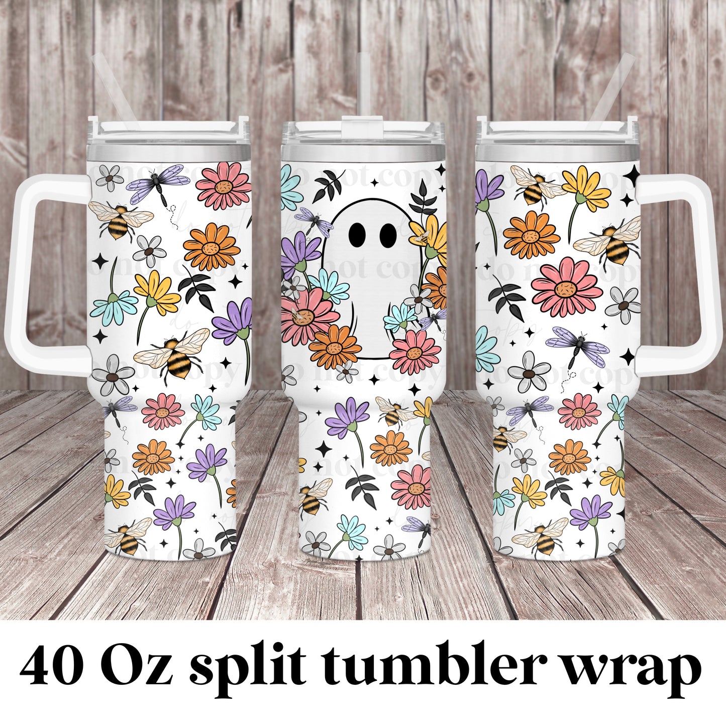 Spring 👻; UV DTF 40OZ TUMBLER Wraps (top & bottom) (CSC Ap24)