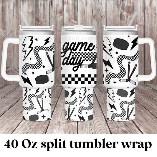 Game Day-Hockey; UV DTF 40OZ TUMBLER Wraps (top & bottom) (CSC Ap24)