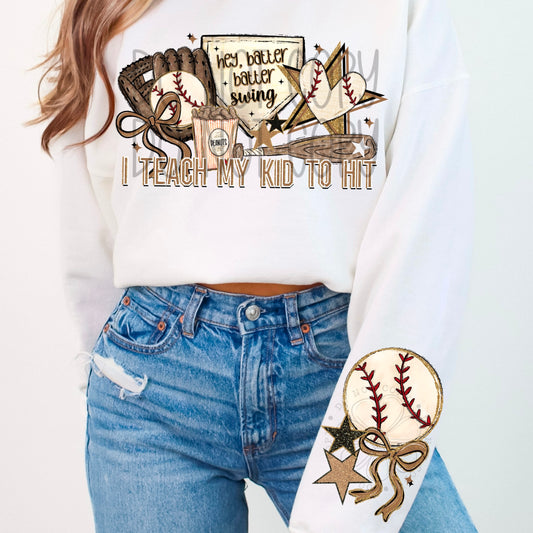 Baseball - Teach my kid to hit - DTF TRANSFER (DDVA FDC Sports Collab)