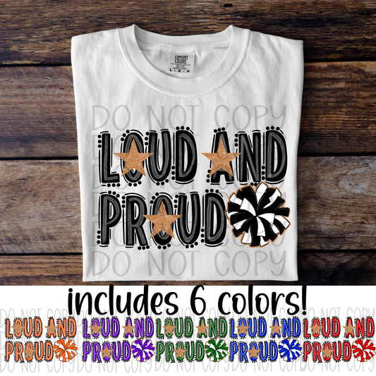 Cheer Loud and proud (CHOOSE YOUR COLOR) - DTF TRANSFER (DDVA FDC Sports Collab)