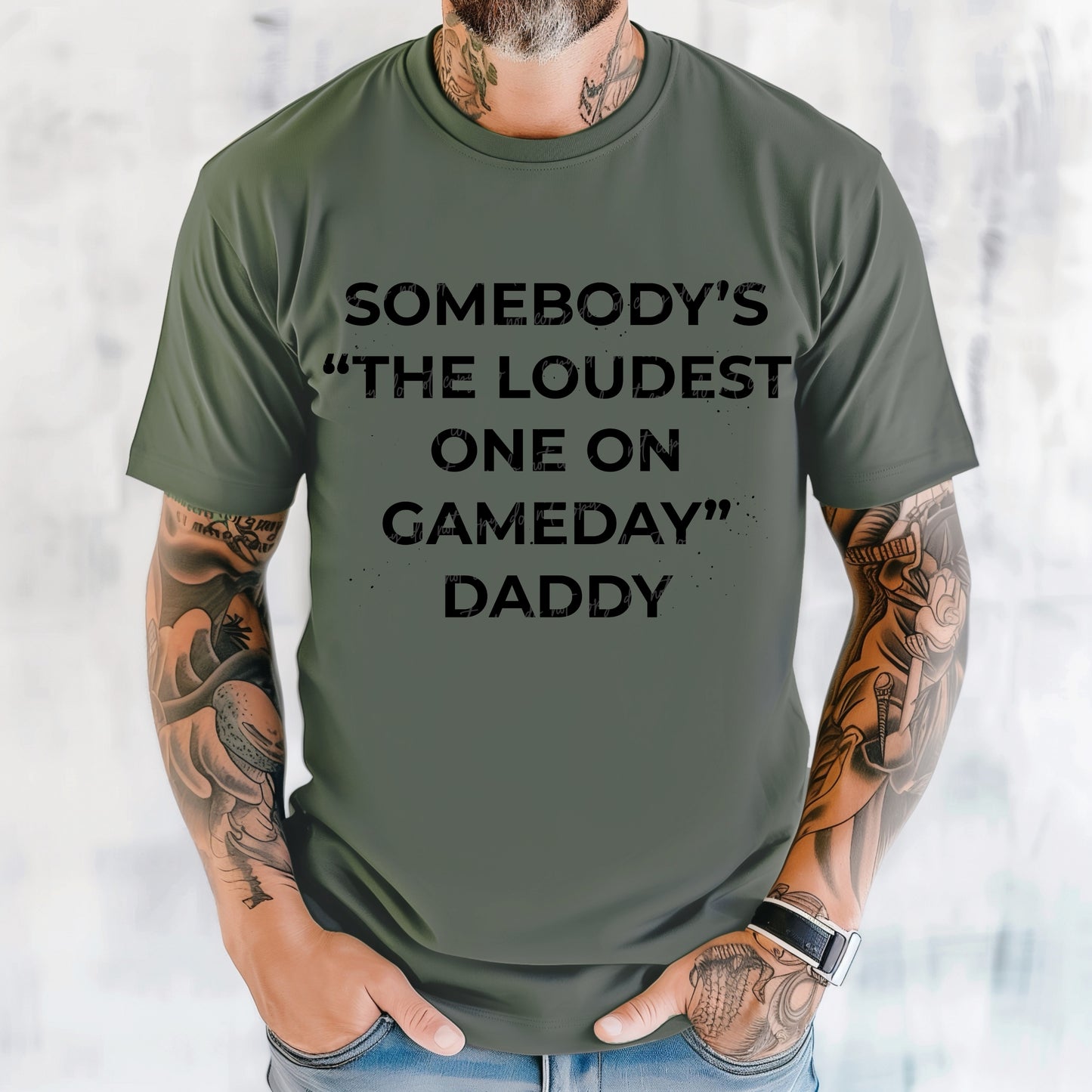 Loudest one on gameday Daddy (black)-DTF TRANSFER (VDS/F25)