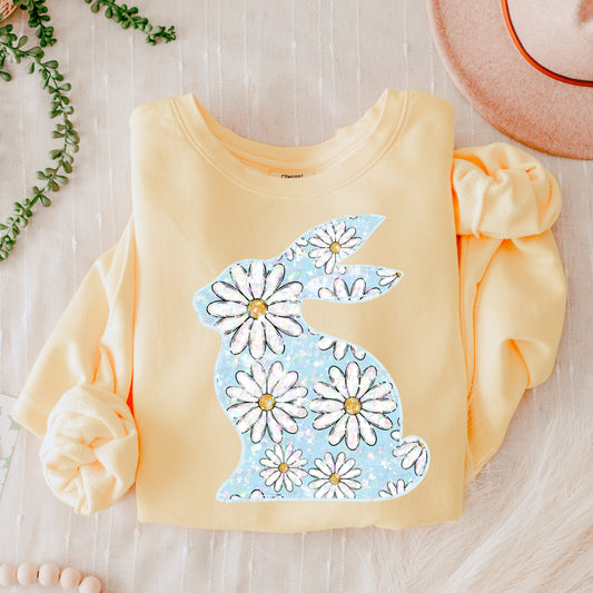 Mint daisy bunny-DTF TRANSFER (VDS F24)