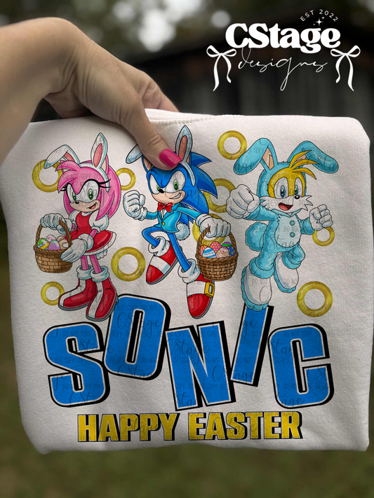 Easter blue hedgehog & friends-DTF TRANSFER (PEEPSHOW)