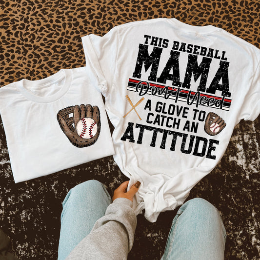 Baseball Mama Attitude-DTF TRANSFER (VDS)