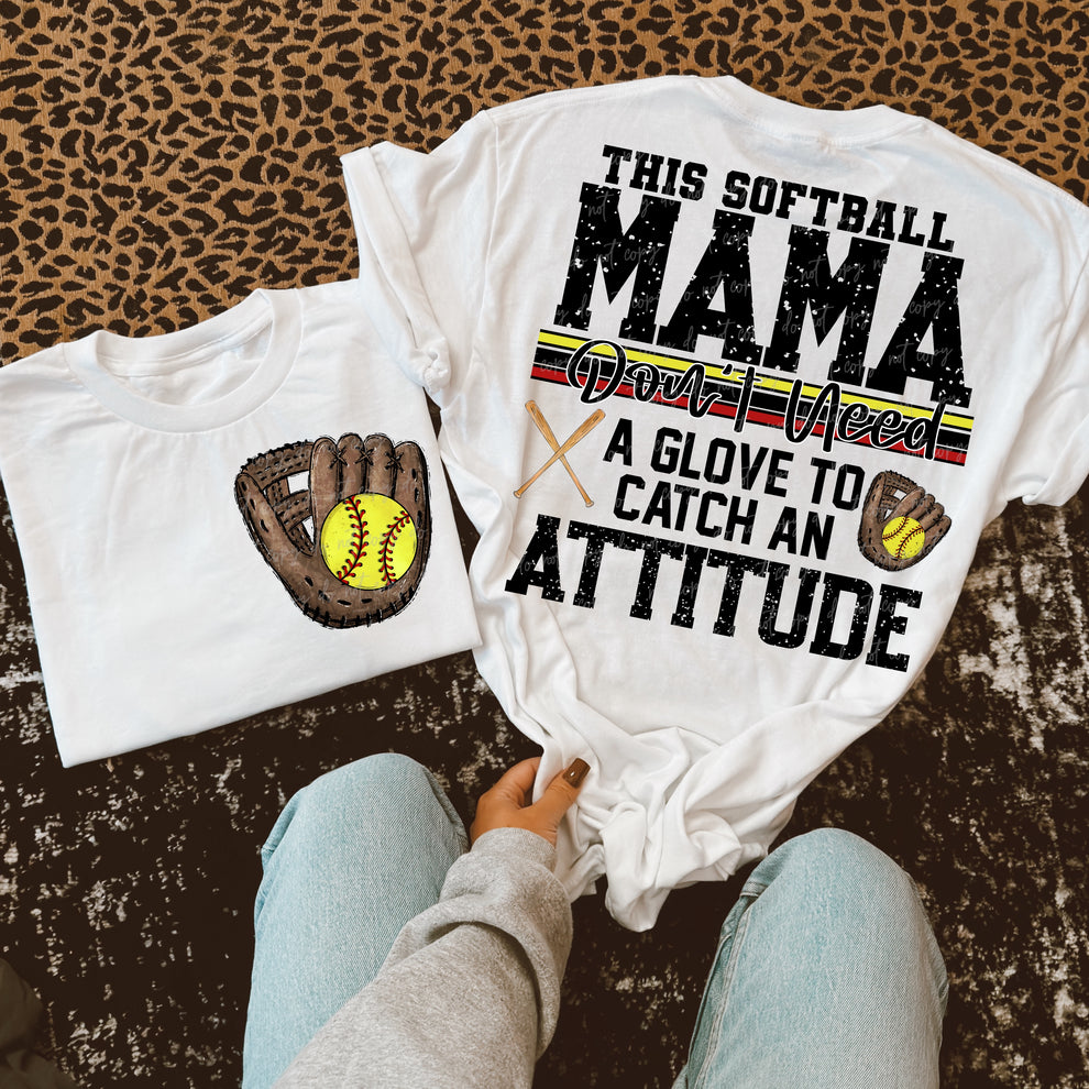 Softball Mama Attitude-DTF TRANSFER (VDS)