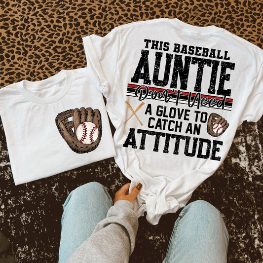 Baseball Auntie Attitude-DTF TRANSFER (VDS)