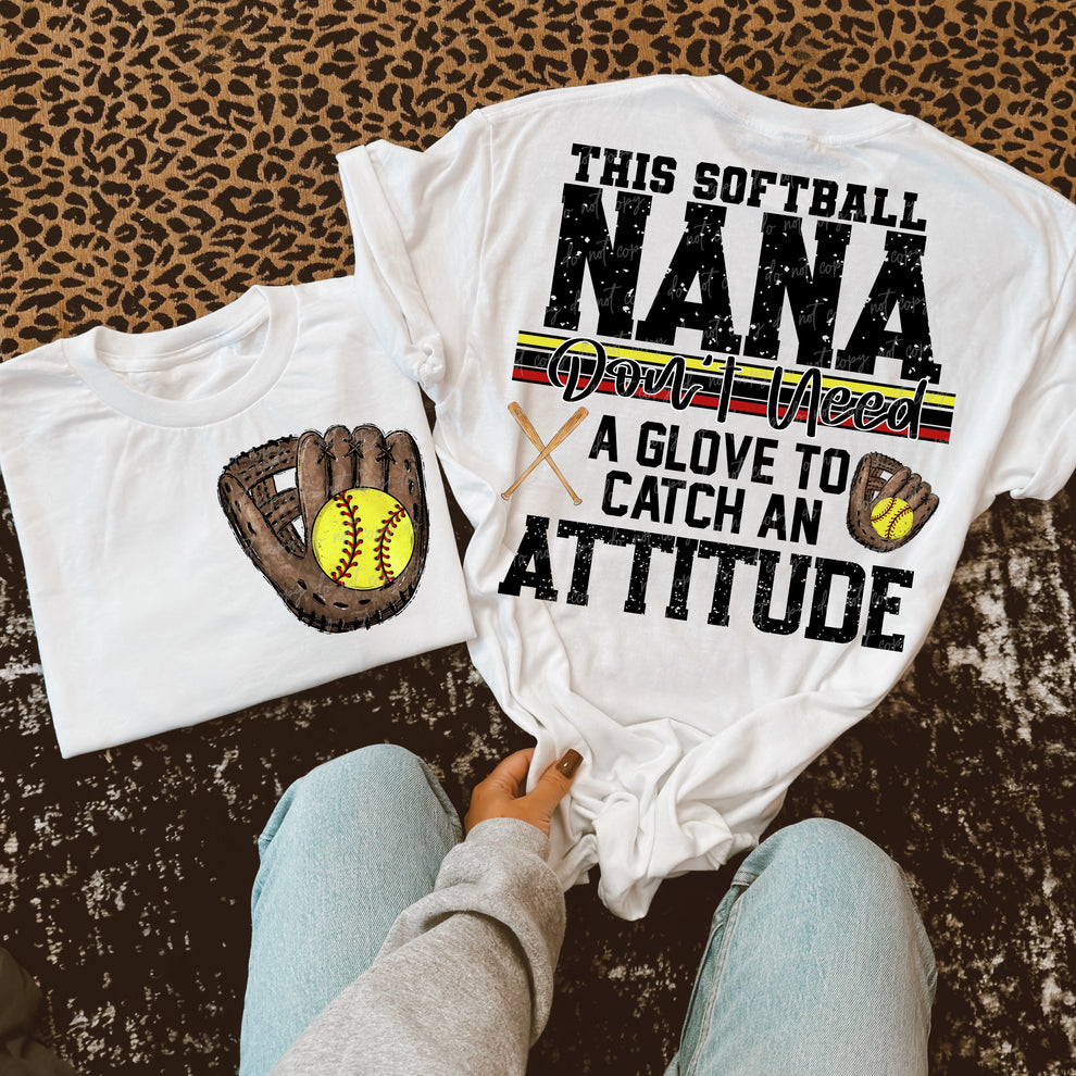 Softball Nana Attitude-DTF TRANSFER (VDS)