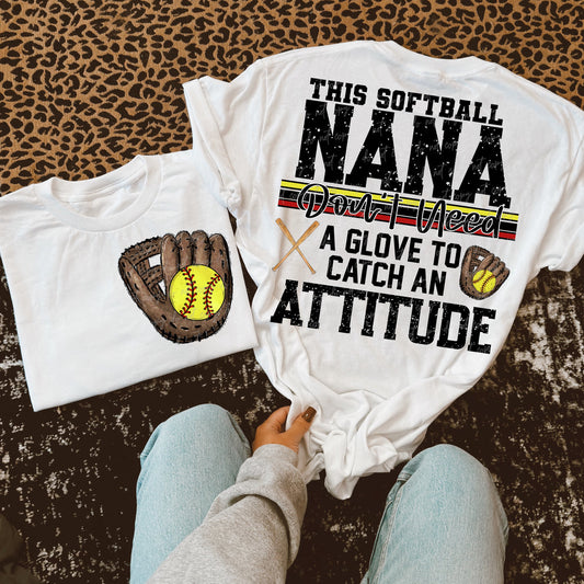 Softball Nana Attitude-DTF TRANSFER (VDS)