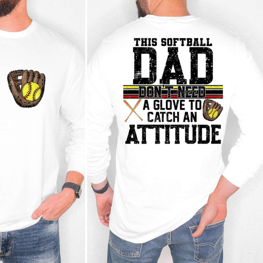 Softball Dad Attitude-DTF TRANSFER (VDS)