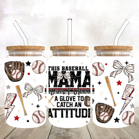 Baseball Mama-dtf wrap 16oz libbey (VDS F24)