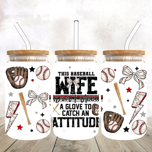 Baseball Wife-dtf wrap 16oz libbey (VDS F24)
