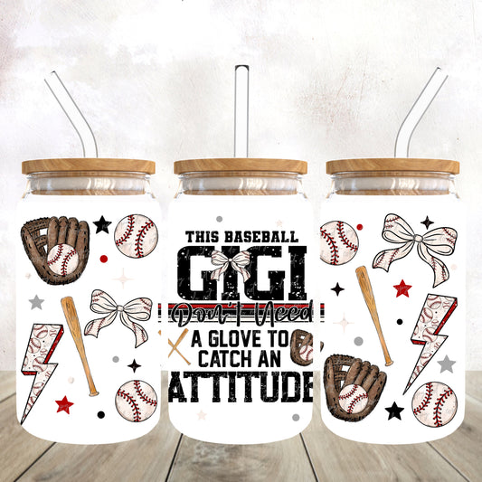 Baseball Gigi-UV dtf wrap 16oz libbey (VDS F24)