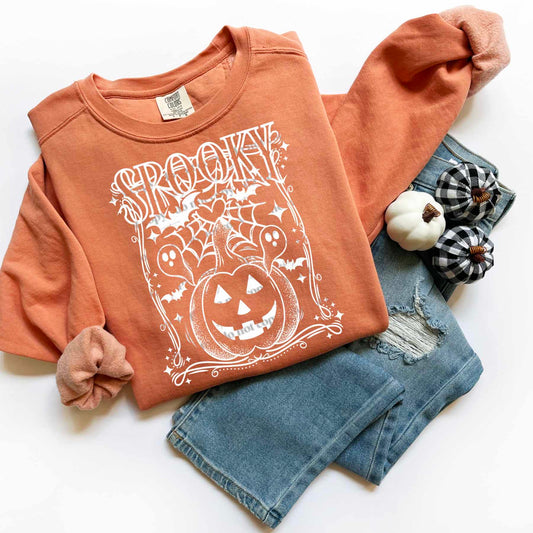 Spooky pumpkin white - DTF TRANSFER (CSC.)