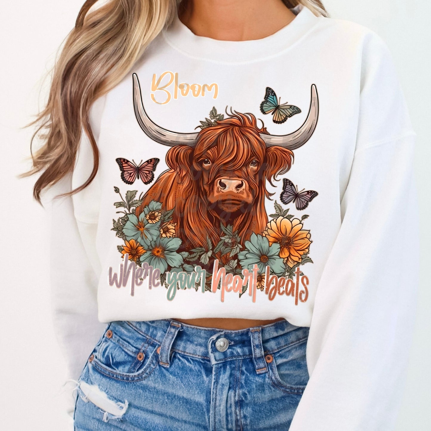 Bloom where your heart beats 🐮-DTF TRANSFER (VDS D24)