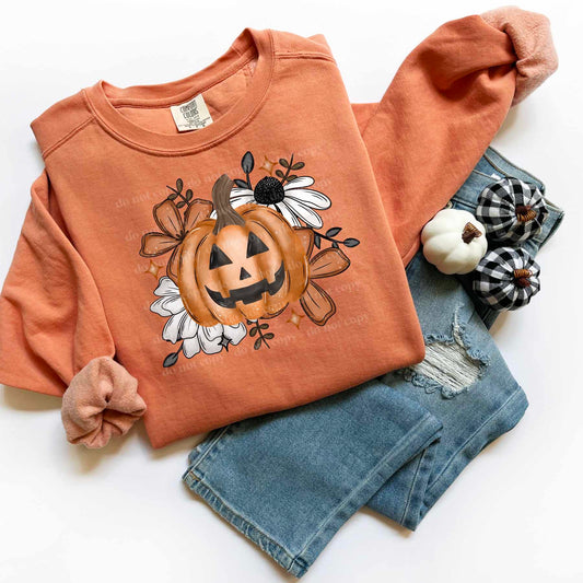 Spooky floral Jaco-o-lantern - DTF TRANSFER (CSC.)